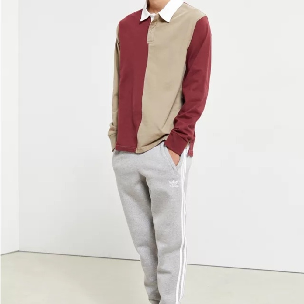 Urban Outfitters Two-Tone‎ Polo Shirt - Red and Tan - Size Large